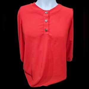 Orange Button-Up Women's Top Size‎ Medium
